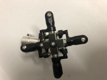 4-Blatt Heckrotorkopf Alu CNC T-Rex 450, Starrantrieb