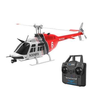 RC ERA C138 Bell 206 Scale-Hubschrauber 1:33, 6 Kanäle, Höhenhaltung, rot/weiß - RTF