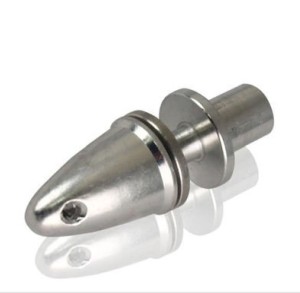 Propelleradapter mit Madenschrauben und Spinner, Alu 4,0mm silber
