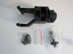 Heckrohraufname mit Ritzel + Lager Zahnriemen, alte Rahmenbreite T-Rex 500 / HKH 500