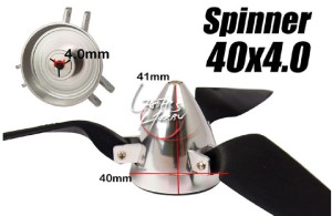 Klapp-Spinner Alu 40x4,0 geschlossen silber 3-Blatt
