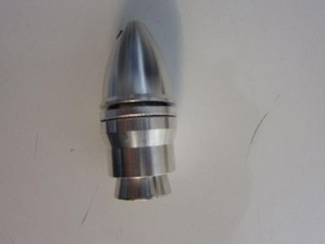 Propelleradapter mit Klemmkonus und Spinner, Alu 10,0mm silber