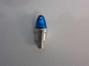 Propelleradapter mit Klemmkonus und Spinner, Alu 2,0mm blau