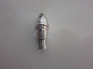 Propelleradapter mit Klemmkonus und Spinner, Alu 2,0mm silber