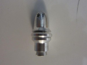 Propelleradapter mit Klemmkonus und Spinner, Alu 2,3mm silber