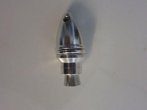 Propelleradapter mit Klemmkonus und Spinner, Alu 3,0mm silber