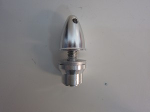 Propelleradapter mit Klemmkonus und Spinner, Alu 5,0mm silber