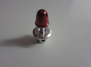 Propelleradapter mit Madenschrauben und Spinner, Alu 2,0mm rot