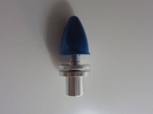 Propelleradapter mit Madenschrauben und Spinner, Alu 6,0mm blau