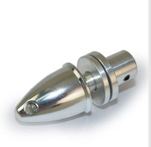 Propelleradapter mit Madenschrauben und Spinner, Alu 6,0mm silber