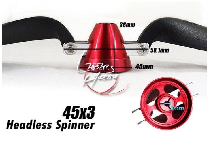 Klapp-Spinner Alu 45x3,0 offen rot