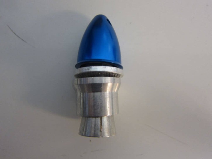 Propelleradapter mit Klemmkonus und Spinner, Alu 10,0mm blau