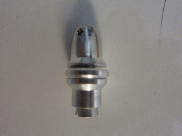 Propelleradapter mit Klemmkonus und Spinner, Alu 2,3mm silber