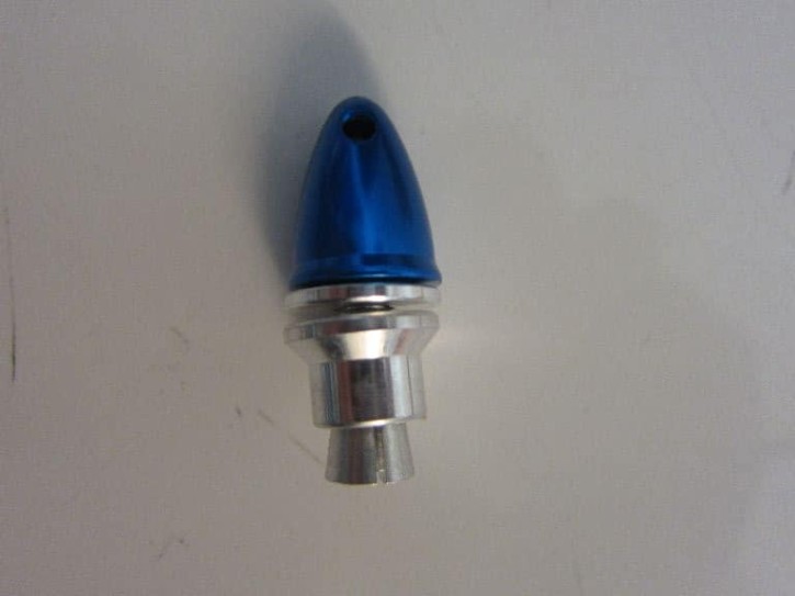 Propelleradapter mit Klemmkonus und Spinner, Alu 3,0mm blau