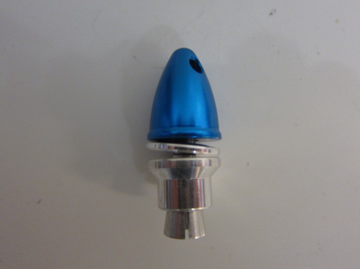 Propelleradapter mit Klemmkonus und Spinner, Alu 3,175mm blau