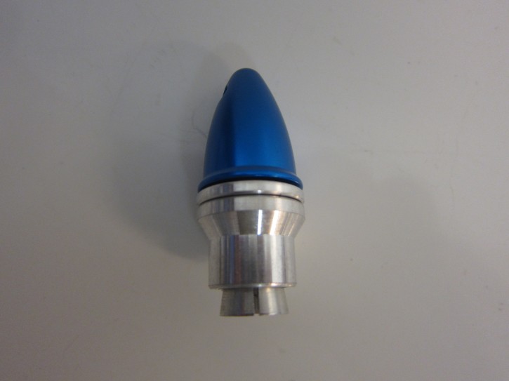 Propelleradapter mit Klemmkonus und Spinner, Alu 4,0mm blau
