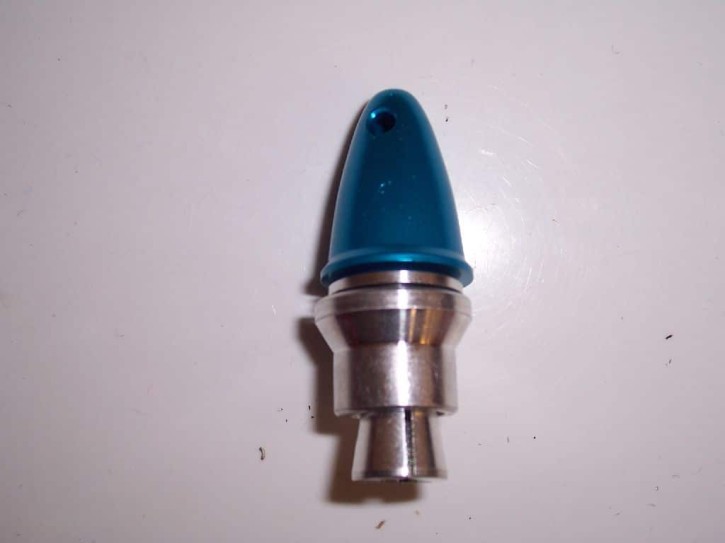 Propelleradapter mit Klemmkonus und Spinner, Alu 5,0mm blau