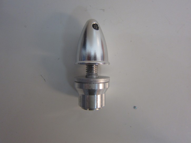 Propelleradapter mit Klemmkonus und Spinner, Alu 5,0mm silber