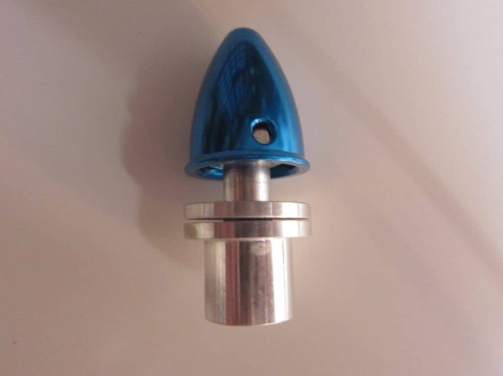 Propelleradapter mit Madenschrauben und Spinner, Alu 10,0mm silber