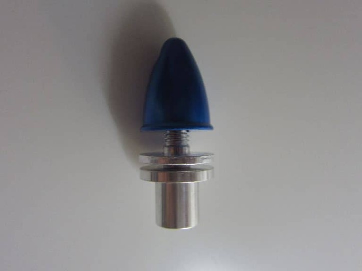 Propelleradapter mit Madenschrauben und Spinner, Alu 6,0mm blau