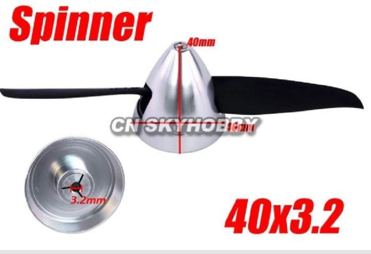 Spinner Alu 40x3,2 geschlossen silber